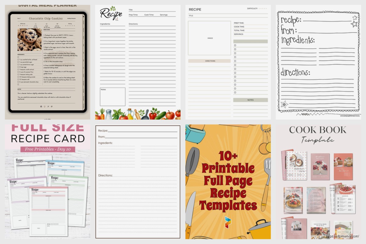 Recipe Book Template Free: Cookbook Downloads