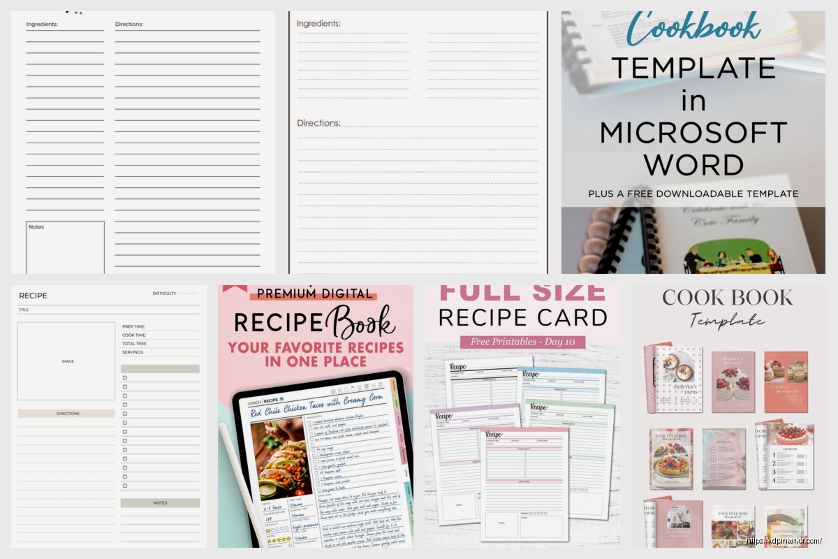 Recipe Book Template Free: Cookbook Downloads