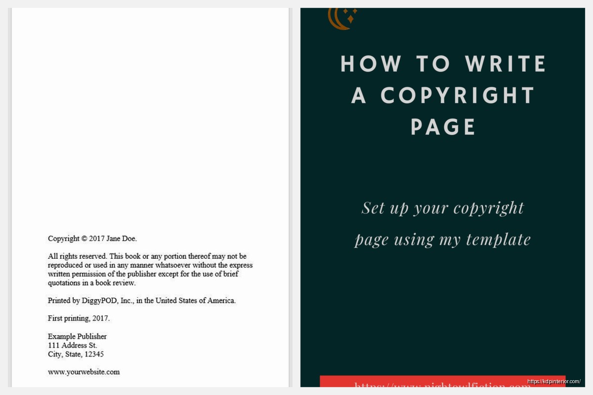 Sample Copyright Page for Self Published Book: Legal Examples