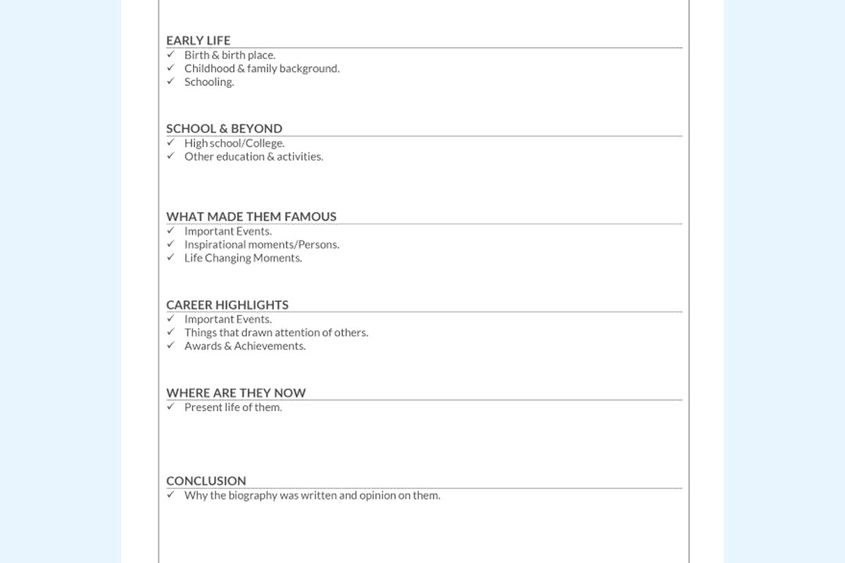 Short Biography Template: Concise Author Bio