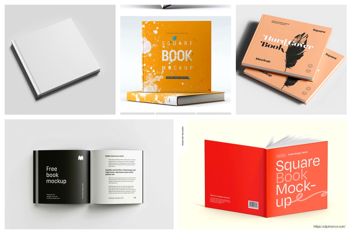Square Book Mockup: Alternative Format Visuals