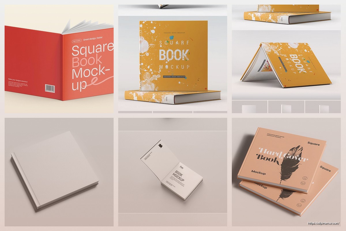 Square Book Mockup: Alternative Format Visuals