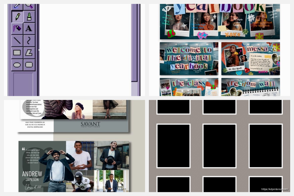 Yearbook Page Templates: School Annual Layouts