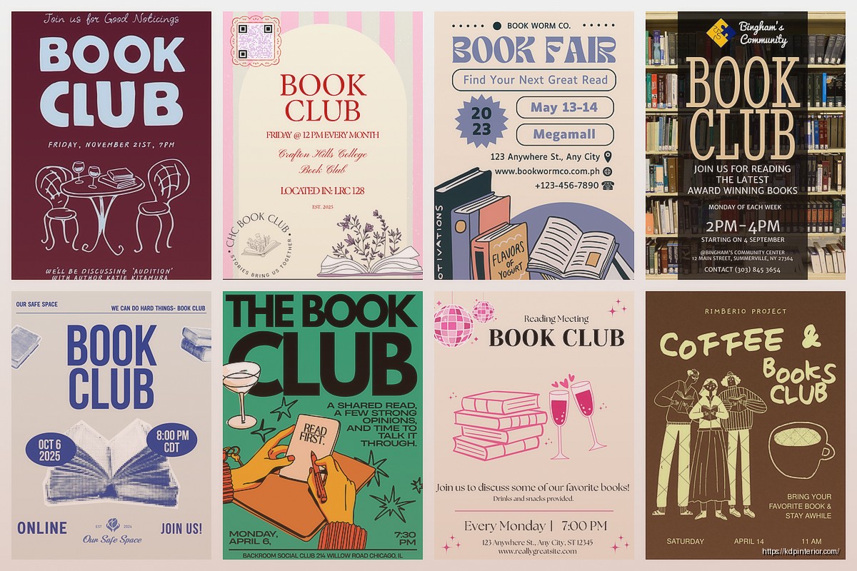 Book Club Flyers: Meeting Promotion Templates