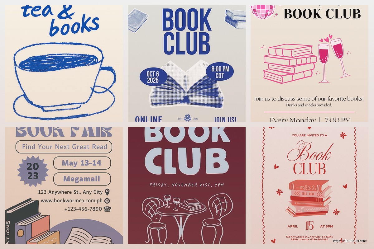 Book Club Flyers: Meeting Promotion Templates