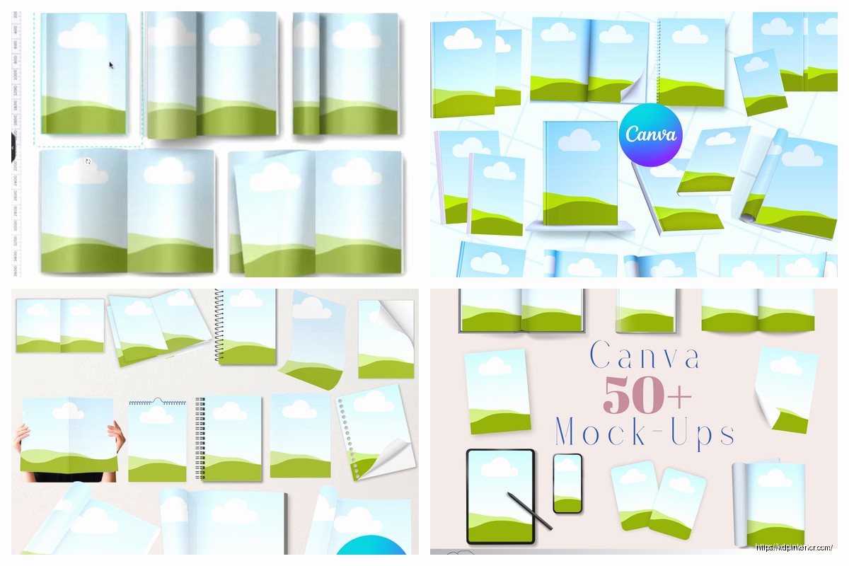 Canva Book Cover Mockup: 3D Visualization
