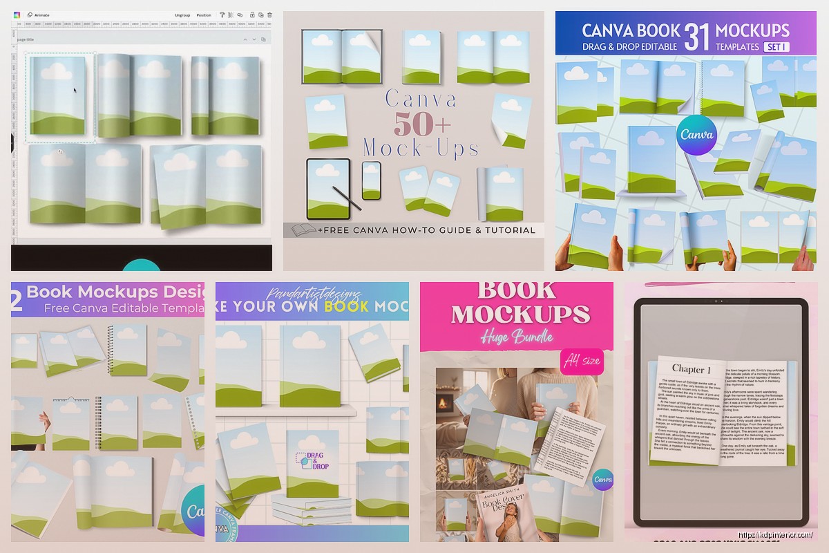 Canva Book Cover Mockup: 3D Visualization