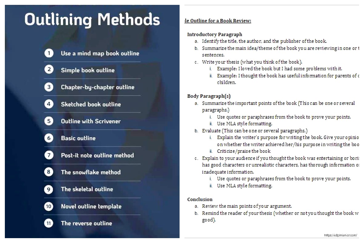 Outline of a Book Example: Story Planning Sample