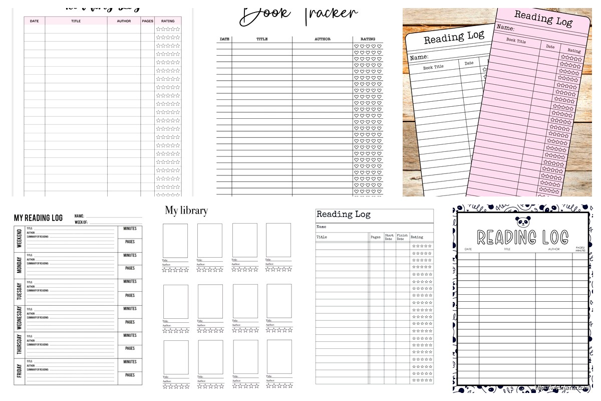 Printable Book Log: Reading Tracker Sheets