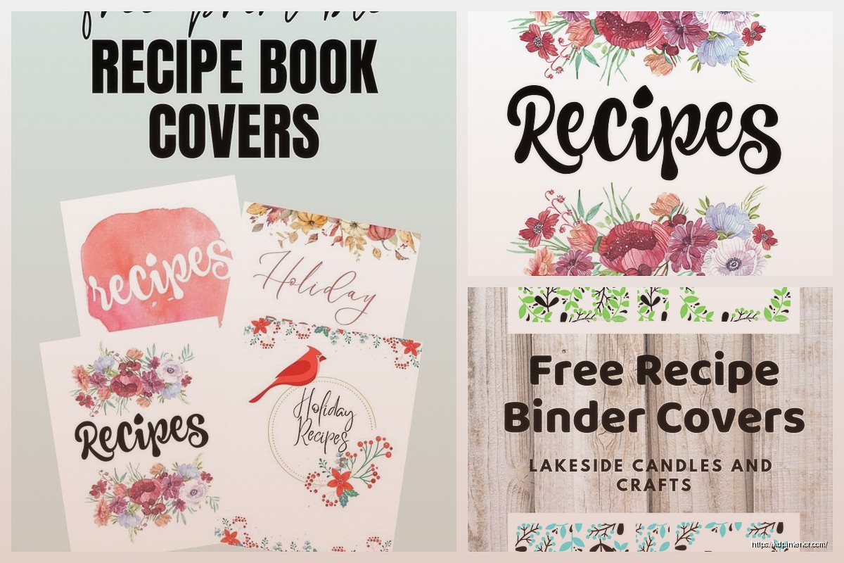 Recipe Book Cover Printable: Cookbook DIY Design