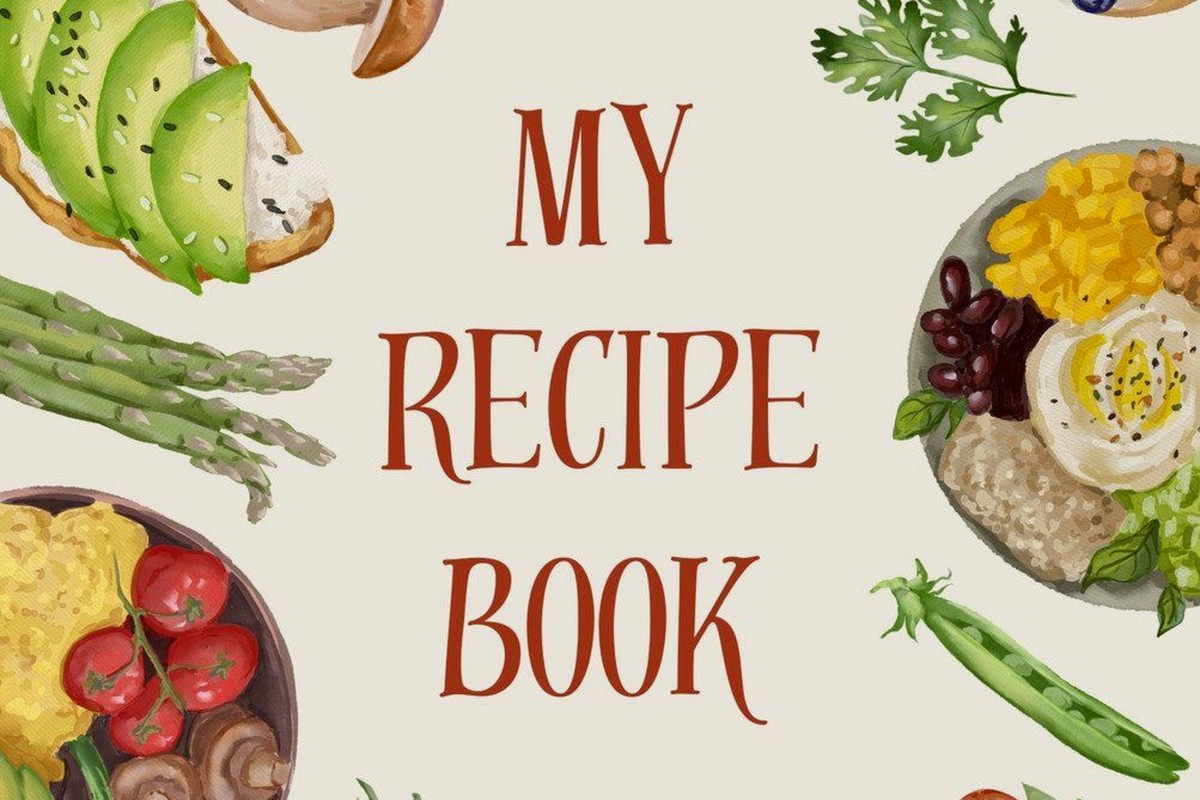 Recipe Book Cover Printable: Cookbook DIY Design