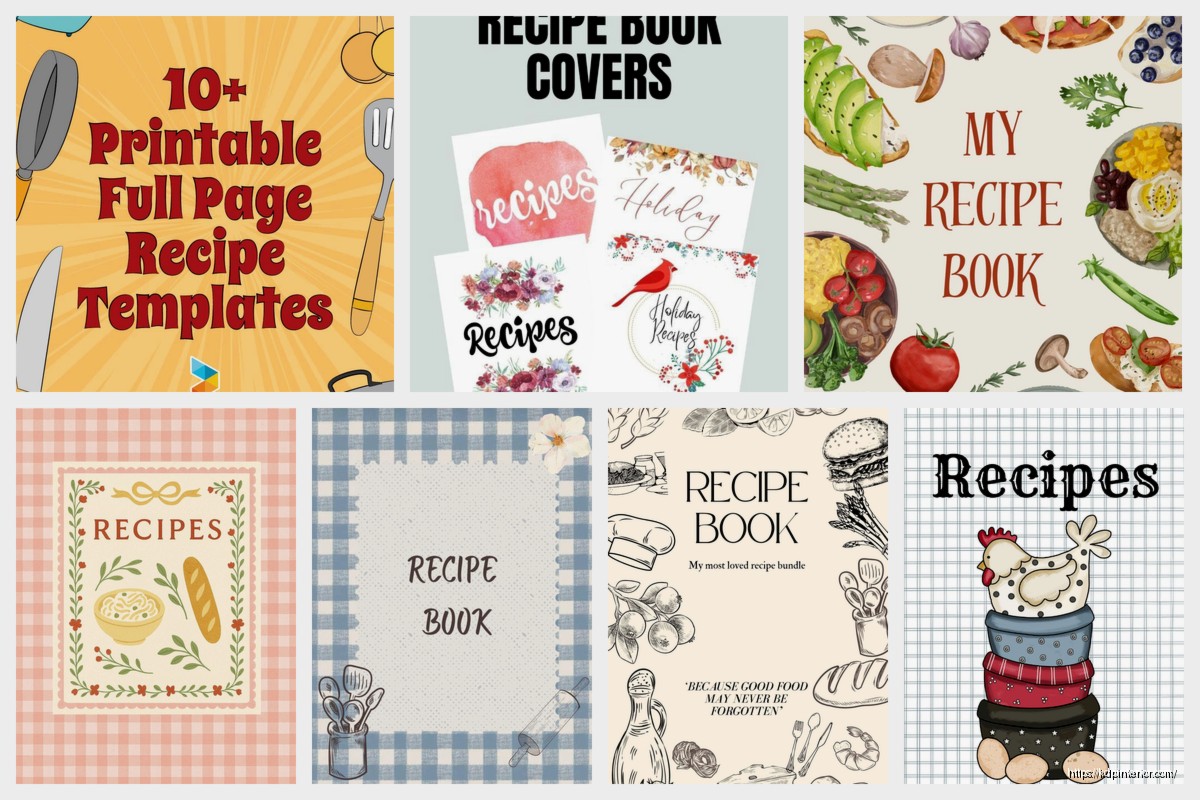 Recipe Book Cover Template: Cookbook Front Page