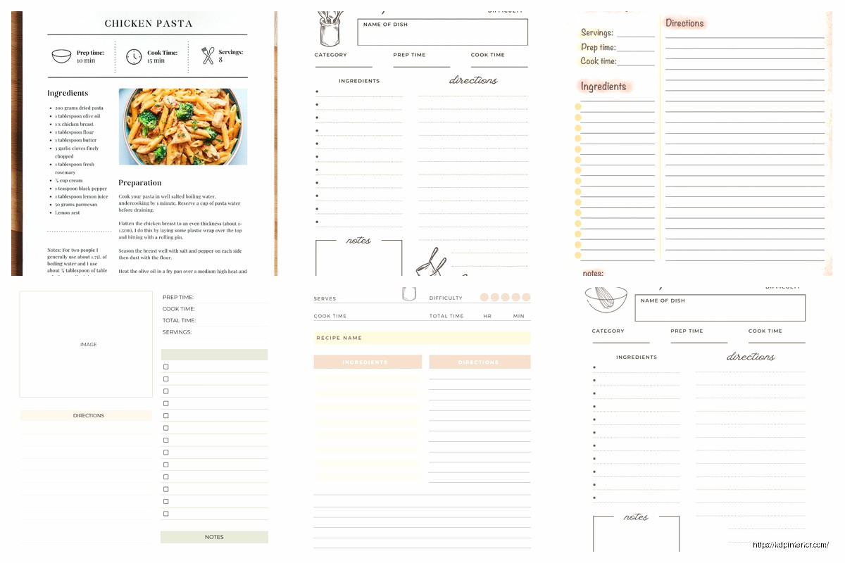 Recipe Book Page Template: Individual Recipe Layout