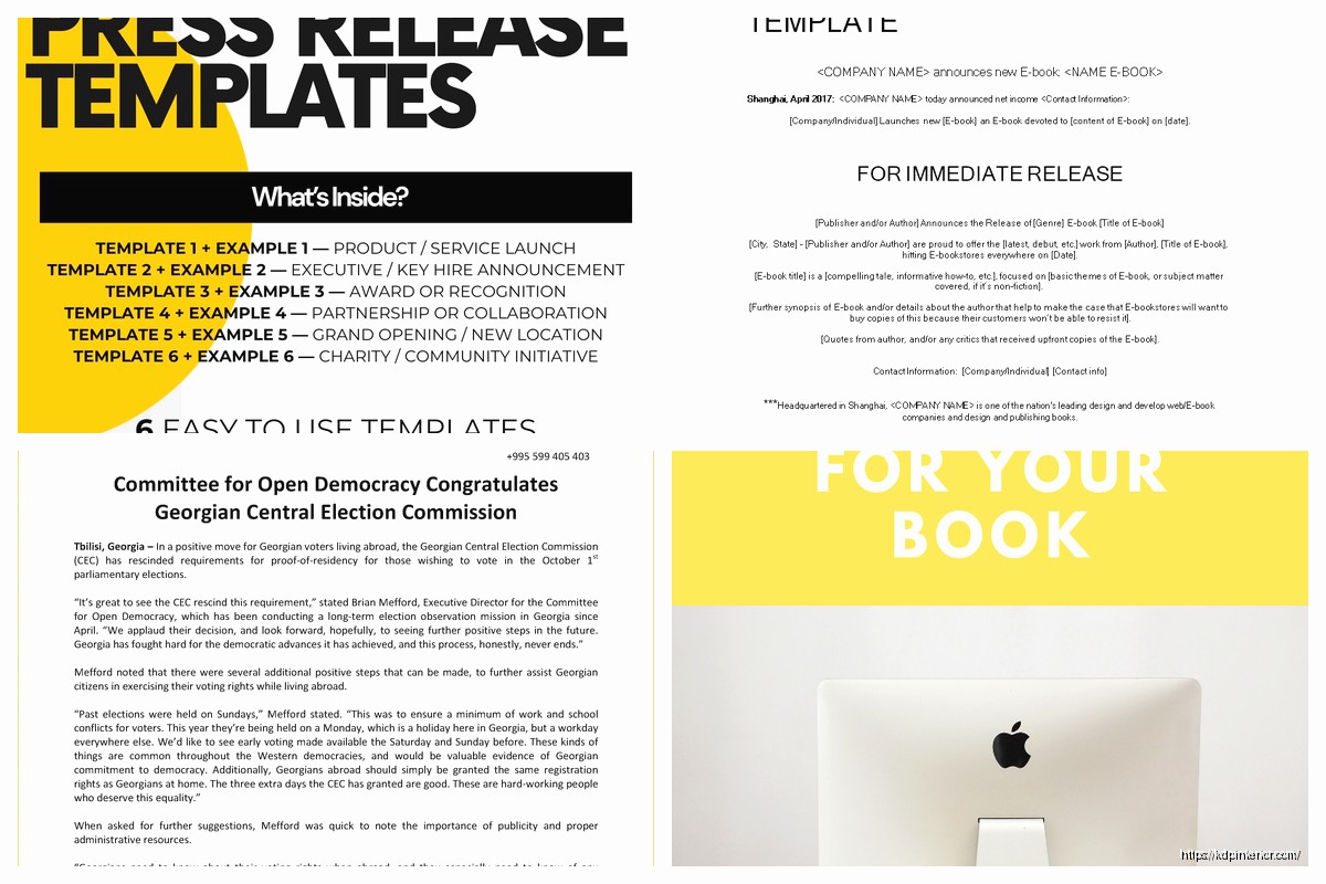 Sample Book Press Release: Launch Announcements