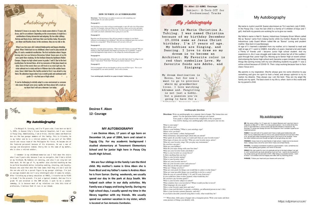 Short Autobiography Example: Brief Life Story Sample KDP Interior