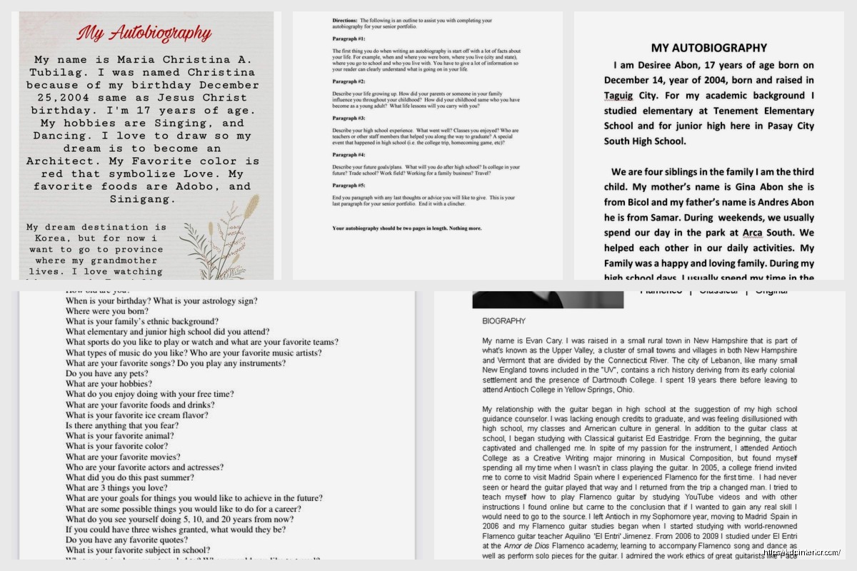 Short Autobiography Example: Brief Life Story Sample